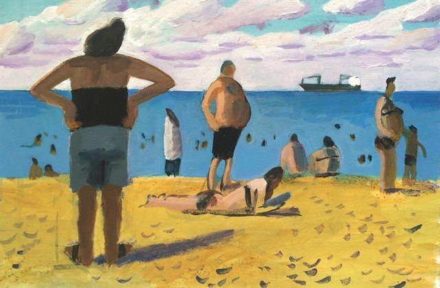 Anna Lukashevsky, ‘Bat Galim beach’, 2016, Painting, Acrylic on canvas, Rosenfeld Gallery