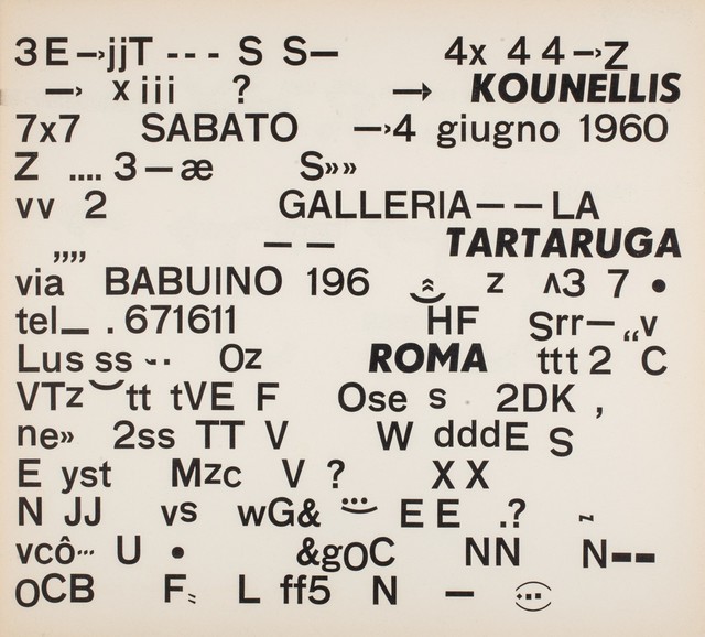 Jannis Kounellis, ‘First solo exhibition’, 1960, Finarte
