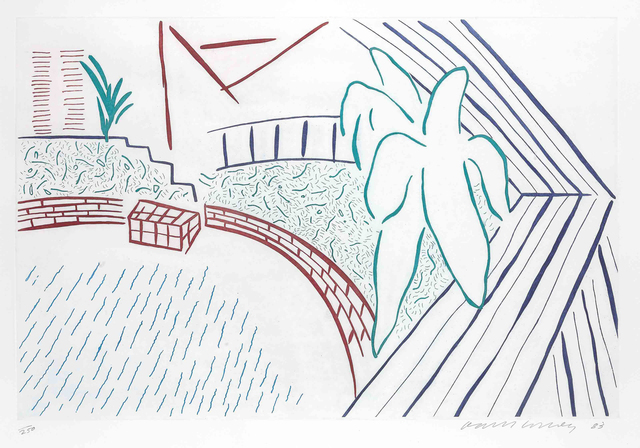 David Hockney, ‘My Pool and Terrace’, 1984, Print, Colour Etching, Oliver Clatworthy