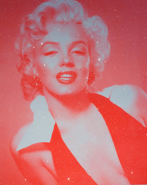 David Studwell, ‘Marilyn Monroe, Neon Red’, 2017-2019, Print, Screen print with hand embellished diamond dust, Tanya Baxter Contemporary