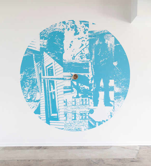 Santiago Cucullu, ‘The Dry Land and the Sky’, 2019, Installation, Digital adhesive print and stoneware bowl, Simone DeSousa Gallery