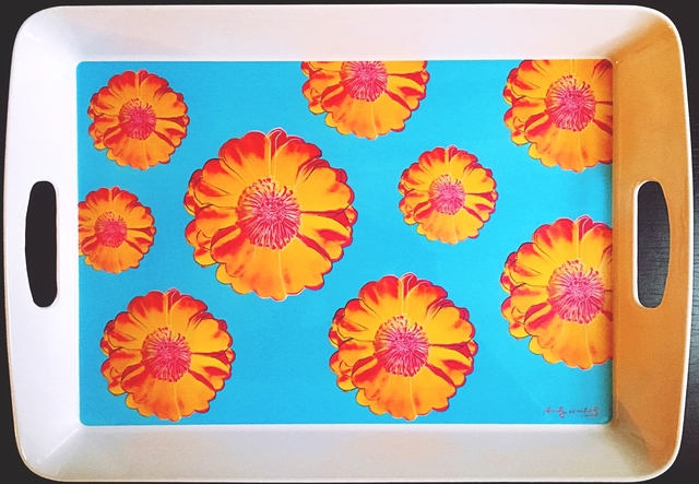 Andy Warhol, ‘Prototype Tray for Andy Warhol's Tacoma Flower Design (from the estate of Tim Hunt, Warhol Foundation curator and sales agent)’, 2005, Design/Decorative Art, Melamine Tray. Plate signed with labels and markings on the verso., Alpha 137 Gallery