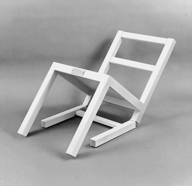 Timm Ulrichs, ‘Der erste sitzende Stuhl (nach langem Stehen sich zur Ruhe setzend)’, 1970, Painted wood, Wentrup