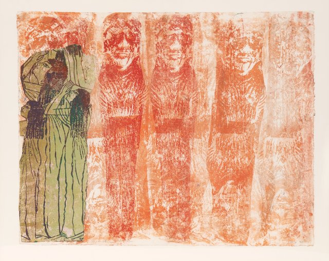 Nancy Spero, ‘Mourning Women’, 1990, Drawing, Collage or other Work on Paper, Hand-printing and collage on paper, Heritage Auctions