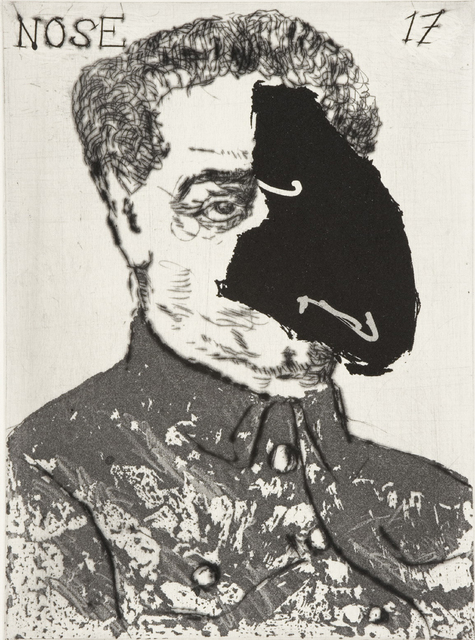 William Kentridge, ‘The Nose Opera (Nose 17)’, 2008, Print, Drypoint, Engraving, Sugarlift Aquatint, Barbara Edwards Contemporary
