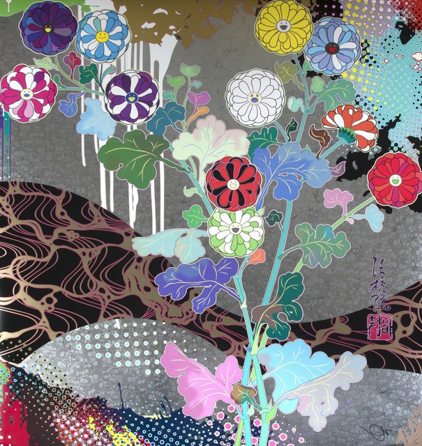 takashi murakami black and white pillow