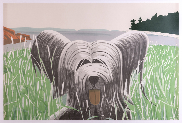 Alex Katz, ‘Dog at Ducktrap’, 1975-1976, Print, Lithograph in ten colors on Arches Cover White paper, Richard Levy Gallery