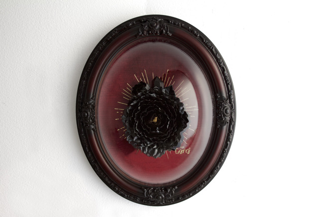 Lana Filippone, ‘Black peony with crystal on red’, 2019, Sculpture, Porcelain, Maison Depoivre