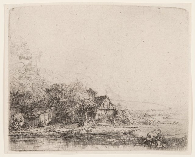Rembrandt van Rijn, ‘Landscape with cow’, circa 1650, Print, Etching on paper, Heritage Auctions