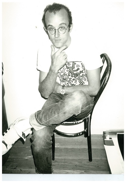 Andy Warhol, ‘Andy Warhol, Photograph of Keith Haring at The Factory circa 1983’, ca. 1983, Hedges Projects