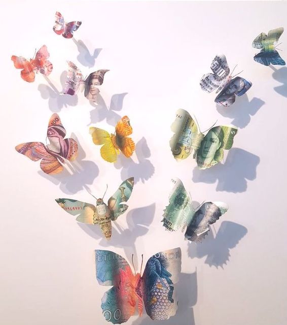 Erika Harrsch, ‘FOREIGN AID,FOREIGN AID, 11 Specimen Papilionumismia wall installation based on the most generous countries for Foreign Aid in percentage of Gross National Income. Sweden, UAE, Norway, Luxembourg, Denmark, Netherlands, UK, Finland,Turkey, Switzerland, Germany’, 2017, RoFa Projects