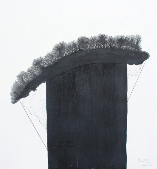Manu vb Tintoré, ‘Test amb paissatge 2’, 2010, Painting, Water Black Pigment on wood, N2 Galería
