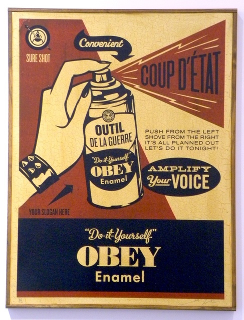 Shepard Fairey (OBEY), ‘Obey Coup d’Etat (on wood)’, 2003, Gregg Shienbaum Fine Art