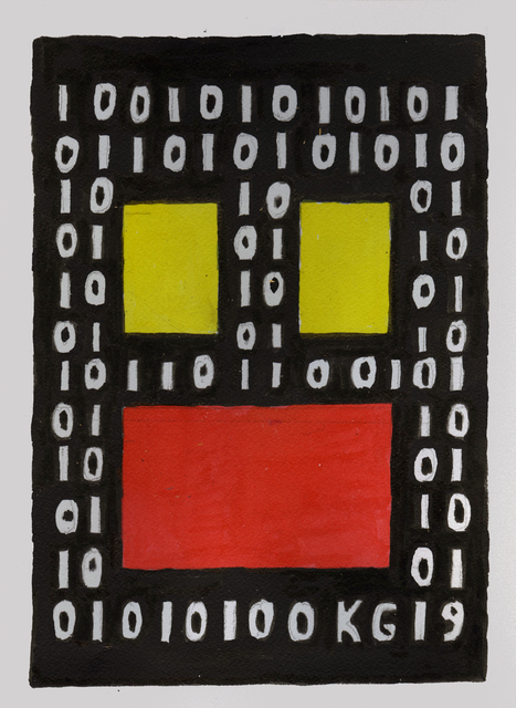 Ken Grimes, ‘Untitled (Binary Code)’, 2019, Drawing, Collage or other Work on Paper, Ink on paper, Ricco/Maresca Gallery