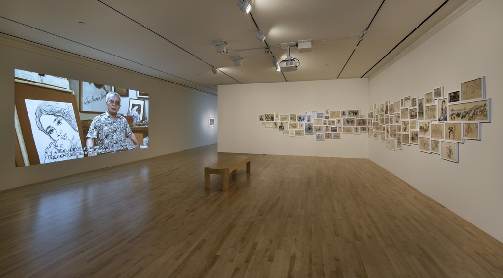Installation photo of Dinh Q. Lê: True Journey Is Return. Photo by Benjamin Blackwell. On view at San Jose Museum of Art, September 14, 2018-April 7, 2019. Installation photo of Dinh Q. Lê: True Journey Is Return. Photo by Benjamin Blackwell. On view at San Jose Museum of Art, September 14, 2018-April 7, 2019.