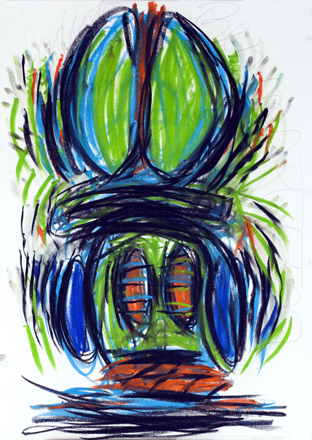 Judith Bernstein, ‘Dick in a Head’, Drawing, Collage or other Work on Paper, Charcoal and pastel on paper, Kunsthall Stavanger