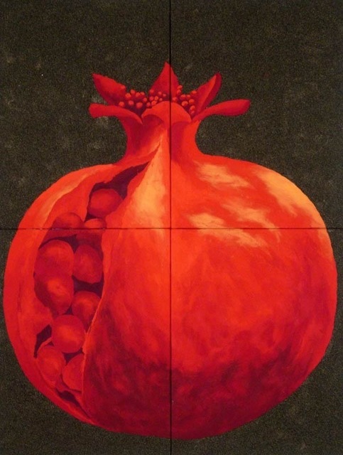 Massimo Catalani, ‘Pomegranate (Melograno)’, 2015, Painting, Carrara Marbles and pigments on table, Galleria Ca' d'Oro
