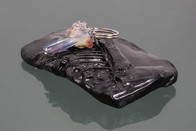 Nicolas Lobo, ‘Brutal Workout 3 (key/blank/rainbow)’, 2016, Sculpture, Glazed ceramic, nickle plated steel, Cultured Magazine