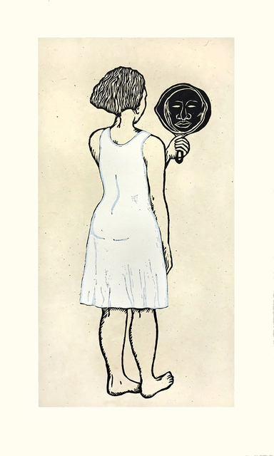 Alison Saar, ‘Mirror, Mirror; Mulatta Seeking Inner Negress II’, 2015, Print, Woodcut, chine collé, Tandem Press
