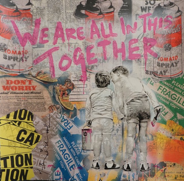 Mr. Brainwash, ‘We Are All In This Together’, We Are All In This Together, Mixed Media, Mixed Media unique on Paper, Fine Art Acquisitions Dali