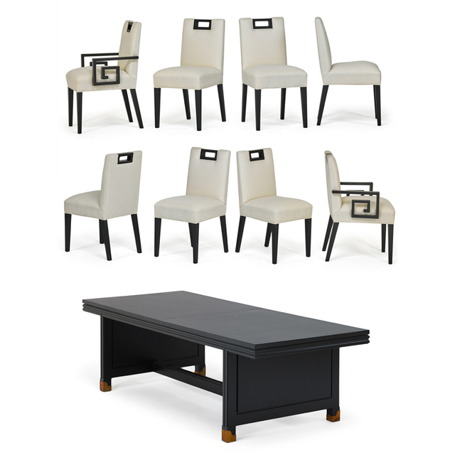 ‘Style of Tommi Parzinger, Dining Table and Eight Chairs, Six Side, Two Arm, USA’, 1960s-70s, Rago/Wright