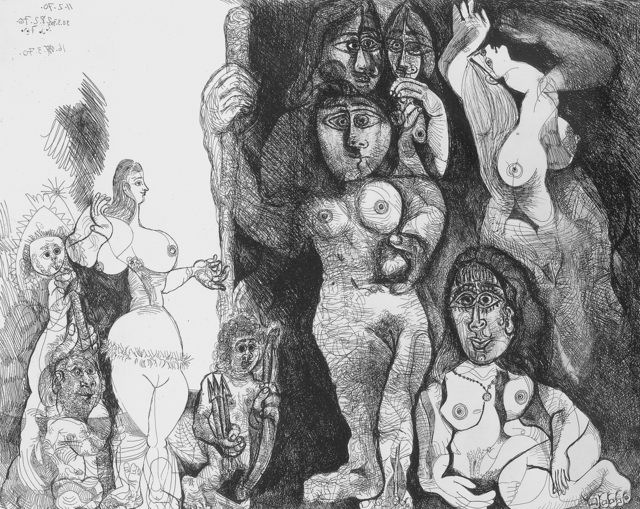 Pablo Picasso, ‘Le théatre de Picasso: Eros et les femmes (Picasso's Theater: Eros and Women)’, 1970, Print, Etching and scraper, R. S. Johnson Fine Art