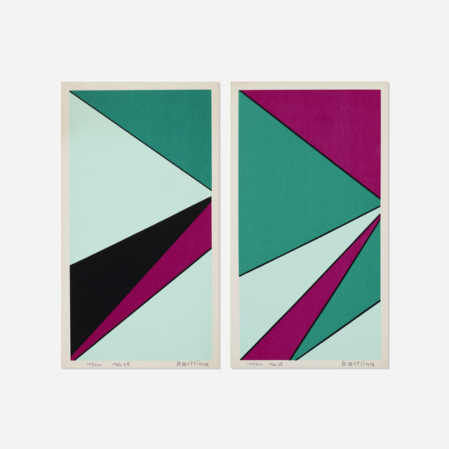 Olle Baertling, ‘Untitled (two works from The Angles of Baertling - Open Form, Infinite Space portfolio)’, 1966-68, Print, Lithograph on paper, Rago/Wright