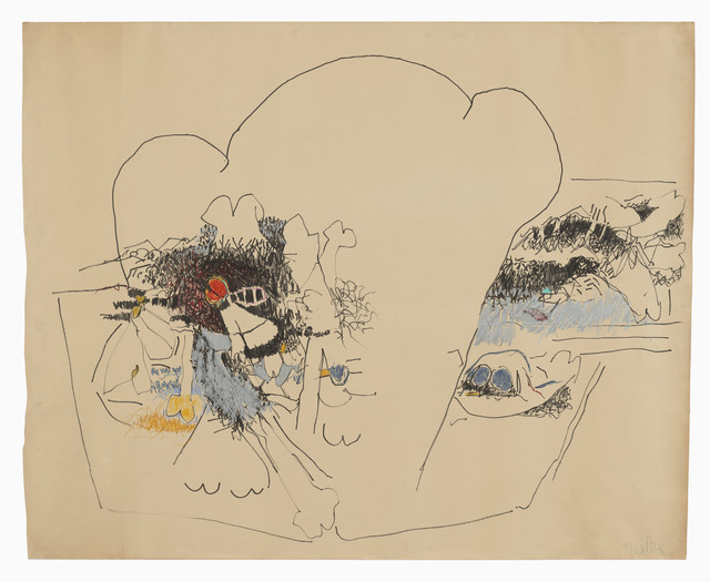 Hannah Wilke, ‘Untitled’, 1963-1966, Drawing, Collage or other Work on Paper, Ink, pastel and graphite on paper, LaiSun Keane