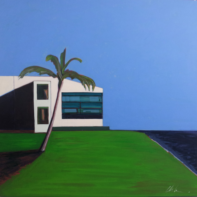 Melissa Chandon, ‘Post Modern House with Indigo Ocean’, 2012, Painting, Acrylic on panel, Tasende Gallery