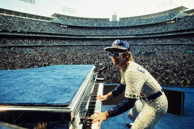 Terry O'Neill, ‘Elton John Dodger Stadium, Playing Piano’, 1975, Mouche Gallery