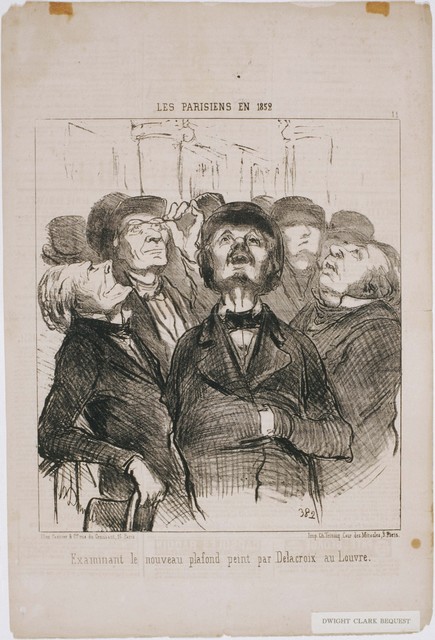 Honoré Daumier, ‘Les Parisiens en 1852: Examinant le nouveau plafond...Par Delacroix’, 1852, Phillips Collection