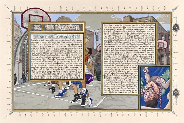 Sandow Birk, ‘American Qur'an/Sura 35 (A-B)’, 2011, Drawing, Collage or other Work on Paper, Gouache, acrylic, and ink on paper, Catharine Clark Gallery