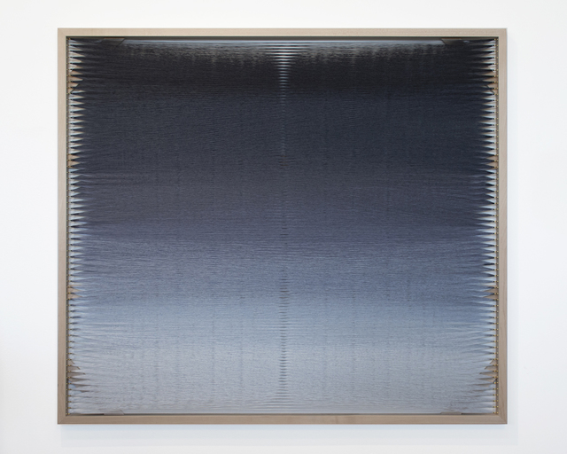 Rachel Mica Weiss, ‘Woven Screen, Mist’, 2020, Textile Arts, Polyester embroidery thread, brass hooks, maple, Carvalho Park