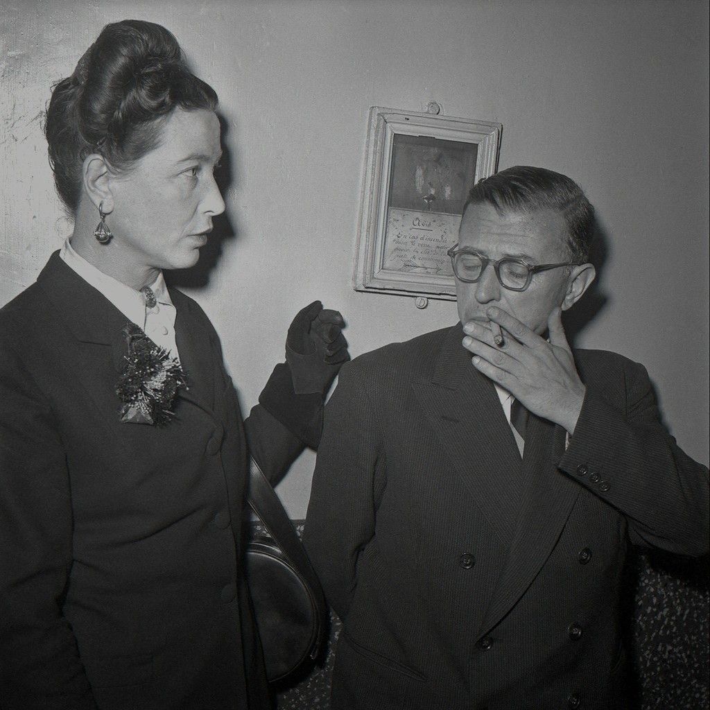 Willy Rizzo Jean Paul Sartre and Simone de Beauvoir, Paris, 1951 (1951) Available for Sale