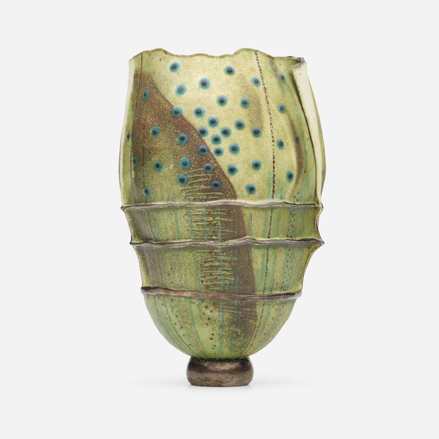 Sarah Perkins, ‘Folded Vessel’, 1998, Design/Decorative Art, Silver, vitreous enamel, Rago/Wright