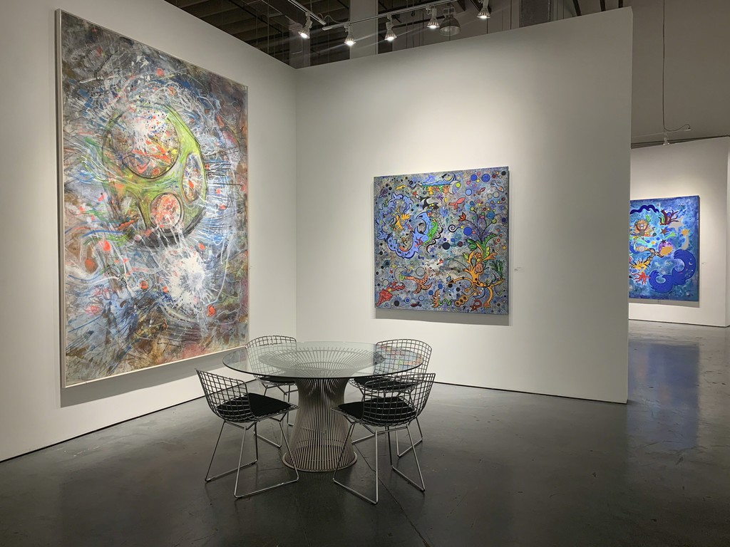 "La Terre et Ses Oignons," "Lemanja" and a portion of "La Carte du Temps" in the "Two Generations: Roberto Matta & Federica Matta" exhibition "La Terre et Ses Oignons," "Lemanja" and a portion of "La Carte du Temps" in the "Two Generations: Roberto Matta & Federica Matta" exhibition