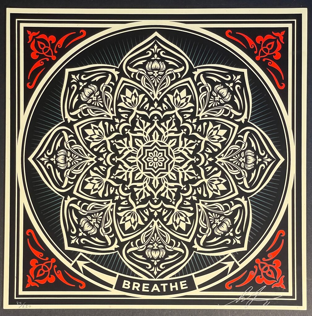 Shepard Fairey "Breathe" Fine Art Screenprint Street Contemporary Obey Giant