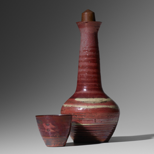 Loloma Pottery, ‘stoppered bottle and cup’, 1949, Rago/Wright