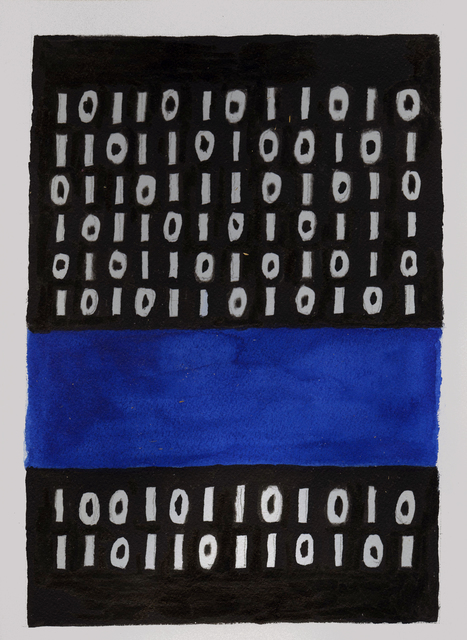 Ken Grimes, ‘Untitled (Binary Code)’, 2019, Drawing, Collage or other Work on Paper, Ink on paper, Ricco/Maresca Gallery