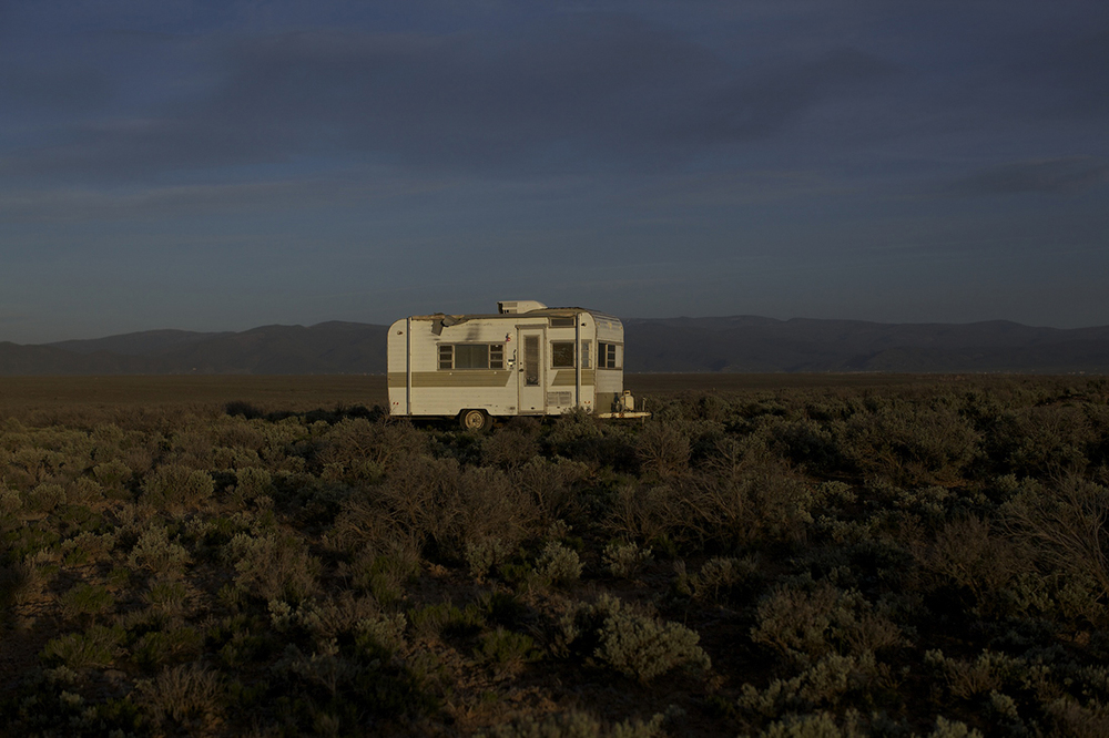 Debbie Long, 'Naima Trailer, Taos Mesa'. Photo: Wendy Shuey. Trailer, 2013, Trailer, Plywood, Light, Glass. 9 x 18 x 7.5 feet Debbie Long, 'Naima Trailer, Taos Mesa'. Photo: Wendy Shuey. Trailer, 2013, Trailer, Plywood, Light, Glass. 9 x 18 x 7.5 feet