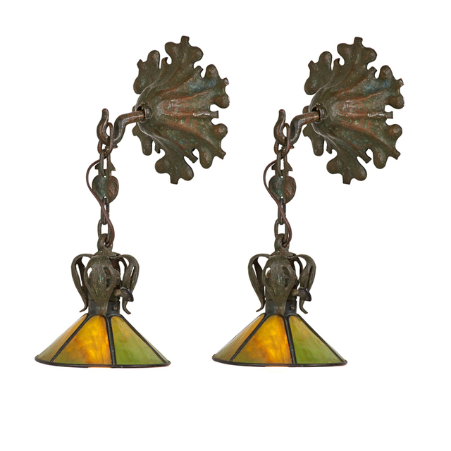 Handel, ‘Pair Of Sconces, Meriden, CT’, 1910s-20s, Rago/Wright