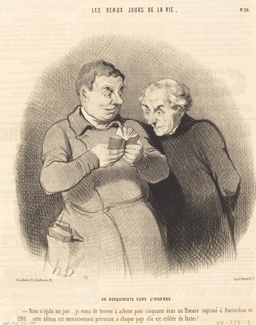 Honoré Daumier, ‘Un Bouquiniste dans l'ivresse’, 1844, National Gallery of Art, Washington, D.C.