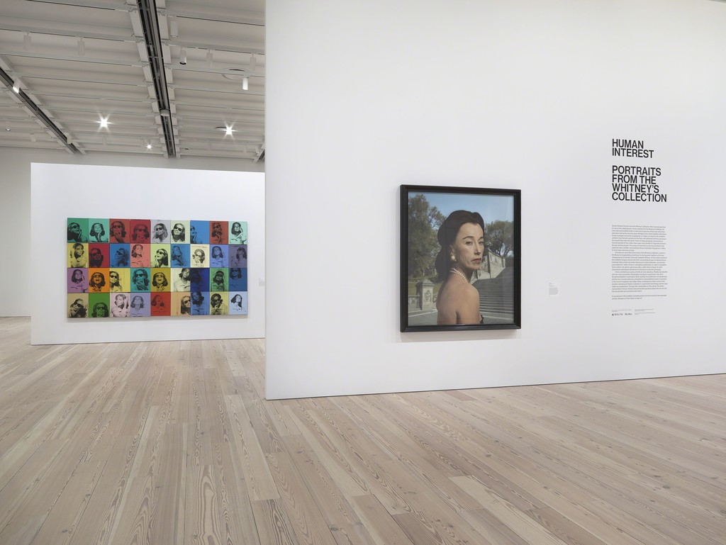 Installation view of Human Interest: Portraits from the Whitney’s Collection (April 6, 2016-April 1, 2017, Whitney Museum of American Art, N.Y.). left to right: Andy Warhol Ethel Scull 36 Times, 1963 (86.61a-jj) and Cindy Sherman Untitled, 2008 (2009.46a-b). Photograph by Ronald Amstutz. Installation view of Human Interest: Portraits from the Whitney’s Collection (April 6, 2016-April 1, 2017, Whitney Museum of American Art, N.Y.). left to right: Andy Warhol Ethel Scull 36 Times, 1963 (86.61a-jj) and Cindy Sherman Untitled, 2008 (2009.46a-b). Photograph by Ronald Amstutz.