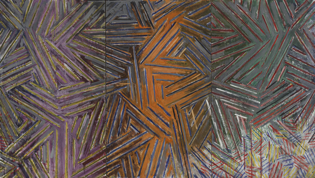 Jasper Johns, ‘Between The Clock and The Bed’, 1981, Painting, Encaustic on canvas, three panels, The Museum of Modern Art