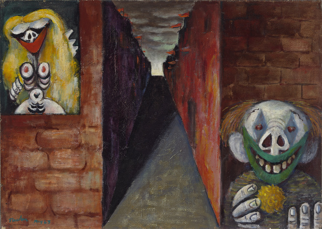 Albert Tucker, ‘Image of modern evil: Woman and clown ’, 1943, National Gallery of Victoria