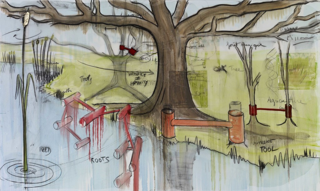 Fabrice Hyber, Oak and Reed, 2012
charcoal, oil painting on canvas
150 x 250 cm
Courtesy Galerie Nathalie Obadia Fabrice Hyber, Oak and Reed, 2012
charcoal, oil painting on canvas
150 x 250 cm
Courtesy Galerie Nathalie Obadia