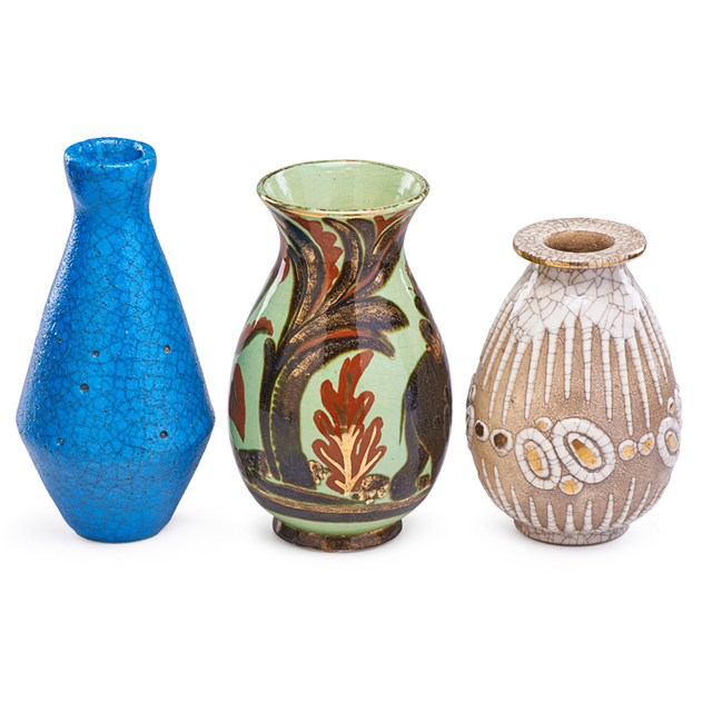 René Buthaud, ‘Three Vases, France’, Early to mid-20th C., Rago/Wright