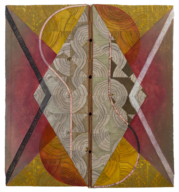 Julia Bland, ‘West 西’, 2018, Painting, Burnt canvas, linen threads, oil paint 油彩、线、烧灼处理画布, Chambers Fine Art