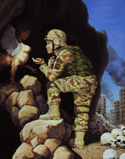 Sandow Birk, ‘The Riddle of the Sphynx (after Ingres - "Oedipus and the Sphynx")’, 2007, Painting, Oil and acrylic on canvas, Catharine Clark Gallery
