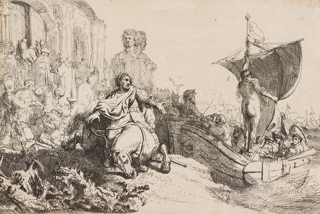 Rembrandt van Rijn, ‘Ship of Fortune, Second State (B 111; H 106)’, 1633, Print, Etching on paper, Larsen Gallery